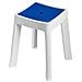 Sgabello Contenitore Bianco E Blu In Resina Termoplastica Mod. Keope - Foto miniatura 1