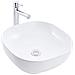 Lavabo Da Appoggio Ceramica Bianco Quadrato Tondeggiante 44x44x14 Cm *** Finitura- : Opaco - Foto miniatura 1
