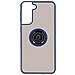 Cover Samsung Galaxy S21 Plus Anello In Metallo Funzione Supporto Blu - Foto miniatura 1