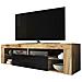 Bianko - Mobile Tv Moderno / Tavolino Tv / Porta Tv Elegante Con Ripiani In Vetro 140 Cm (quercia Dorata / Nero Lucido, Senza Led - Foto miniatura 1