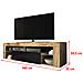 Bianko - Mobile Tv Moderno / Tavolino Tv / Porta Tv Elegante Con Ripiani In Vetro 140 Cm (quercia Dorata / Nero Lucido, Senza Led - Foto miniatura 4