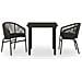 Set Mobili Da Pranzo Per Giardino 3 Pz Nero - Foto miniatura 2