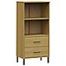 Libreria 2 Cassetti Marrone 60x35x128,5 Cm Legno Massello Oslo - Foto miniatura 2