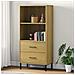 Libreria 2 Cassetti Marrone 60x35x128,5 Cm Legno Massello Oslo - Foto miniatura 1