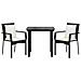 Set Da Pranzo Da Giardino 3 Pz Con Cuscini Nero In Polyrattan - Foto miniatura 3