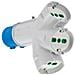 Adattatore Triplo Spina Blu16a Bip+schuko X3 Fme 2p+t 16a Ip44 - Foto miniatura 1
