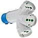 Adattatore Triplo Spina Blu16a Bip+schuko X3 Fme 2p+t 16a Ip44 - Foto miniatura 2