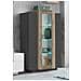 Vetrina Kevin, Credenza Con Tre Ante, Mobile Da Soggiorno Multiuso, 100% Made In Italy, Cm 80x38h121, Antracite E Acero - Foto miniatura 1