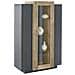 Vetrina Kevin, Credenza Con Tre Ante, Mobile Da Soggiorno Multiuso, 100% Made In Italy, Cm 80x38h121, Antracite E Acero - Foto miniatura 2