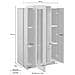Vetrina Kevin, Credenza Con Tre Ante, Mobile Da Soggiorno Multiuso, 100% Made In Italy, Cm 80x38h121, Antracite E Acero - Foto miniatura 3
