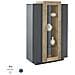 Vetrina Kevin, Credenza Con Tre Ante, Mobile Da Soggiorno Multiuso, 100% Made In Italy, Cm 80x38h121, Antracite E Acero - Foto miniatura 4