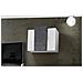 Mobile Pensile Michael, Armadio Multiuso, Mobiletto A Muro, 100% Made In Italy, Cm 90x38h66, Bianco Lucido E Ardesia - Foto miniatura 1