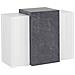 Mobile Pensile Michael, Armadio Multiuso, Mobiletto A Muro, 100% Made In Italy, Cm 90x38h66, Bianco Lucido E Ardesia - Foto miniatura 2