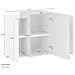 Mobile Pensile Michael, Armadio Multiuso, Mobiletto A Muro, 100% Made In Italy, Cm 90x38h66, Bianco Lucido E Ardesia - Foto miniatura 3