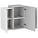 Mobile Pensile Michael, Armadio Multiuso, Mobiletto A Muro, 100% Made In Italy, Cm 90x38h66, Bianco Lucido E Ardesia - Foto miniatura 4