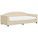 Divano Letto Con Materasso Crema 90x200 Cm In Tessuto - Foto miniatura 1