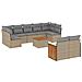Set Divano Da Giardino 10 Pz Con Cuscini Beige In Polyrattan - Foto miniatura 2