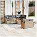 Set Divano Da Giardino 10 Pz Con Cuscini Beige In Polyrattan - Foto miniatura 1