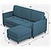 Divano Karay 3 Posti (tre Sedute Da 60cm) + Pouf Misure Esterne L. 198 P. 155 Colore Avio - Foto miniatura 3