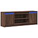 Mobile Porta TV con LED Rovere Marrone 139,5x34x50cm Truciolato - Foto miniatura 4