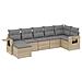 Set Divani Da Giardino 7 Pz Con Cuscini Beige In Polyrattan - Foto miniatura 2