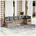 Set Divani Da Giardino 7 Pz Con Cuscini Beige In Polyrattan - Foto miniatura 1