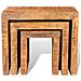 Tavolini Impilabili Set 3 Pz In Legno Massello Di Mango - Foto miniatura 1