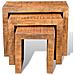 Tavolini Impilabili Set 3 Pz In Legno Massello Di Mango - Foto miniatura 3
