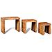 Tavolini Impilabili Set 3 Pz In Legno Massello Di Mango - Foto miniatura 4