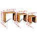 Tavolini Impilabili Set 3 Pz In Legno Massello Di Mango - Foto miniatura 6