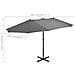 Ombrellone Da Esterni Con Palo In Alluminio 460x270cm Antracite - Foto miniatura 8