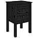 Lusso Casadino -  Comodini 2 Pz Nera 40x35x61,5 Cm In Legno Massello Di Pino - Foto miniatura 4