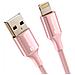 Cavo Usb A Lightning Design Intrecciato Anti Groviglio, Rosa - Foto miniatura 3