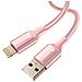Cavo Usb A Lightning Design Intrecciato Anti Groviglio, Rosa - Foto miniatura 1