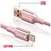Cavo Usb A Lightning Design Intrecciato Anti Groviglio, Rosa - Foto miniatura 5