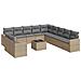 Set Divani da Giardino 12 pz con Cuscini Beige in Polyrattan - Foto miniatura 1