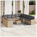 Set Divani da Giardino 12 pz con Cuscini Beige in Polyrattan - Foto miniatura 2