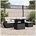Set Divano da Giardino 6 pz con Cuscini Nero in Polyrattan - Foto miniatura 2