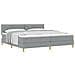 Struttura letto con materasso grigio chiaro 200x200 cm in tessuto - Foto miniatura 1
