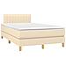 Letto a Molle con Materasso e LED Crema 120x190 cm in Tessuto - Foto miniatura 3