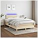 Letto a Molle con Materasso e LED Crema 120x190 cm in Tessuto - Foto miniatura 4