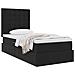 Letto con contenitore e materasso Nero 100 x 200 cm Velluto - Foto miniatura 3