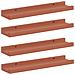 Scaffale da parete 4 pcs Rosso 40 x 9 x 3 cm Legno multistrato - Foto miniatura 1