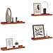 Scaffale da parete 4 pcs Rosso 40 x 9 x 3 cm Legno multistrato - Foto miniatura 3