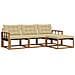 Set di divani da esterno con cuscino 4 pcs Naturale e Beige - Foto miniatura 1