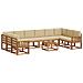 Set di divani da esterno con cuscino 11 pcs Naturale e Beige - Foto miniatura 1