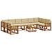 Set di divani da esterno con cuscino 11 pcs Naturale e Beige - Foto miniatura 3