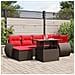 Set Divani da Giardino 7 pz con Cuscini Marrone in Polyrattan - Foto miniatura 2