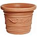 Vaso Tondo Festonato diametro 40Cm in Resina colore Terracotta Doppio Bordo - Foto miniatura 1