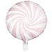 Partydeco - Palloncino Alluminio Lecca Lecca Rosa E Bianco - Foto miniatura 1